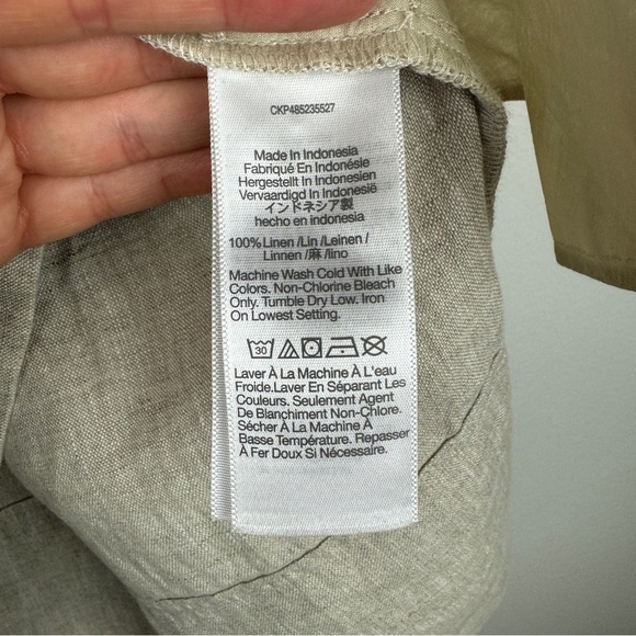 Madewell V-Neck Mini Dress Lightweight Linen Relaxed Fit Cream Size M NWT - Picture 8 of 8